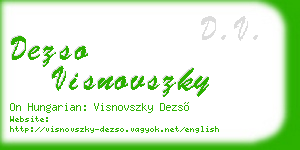 dezso visnovszky business card